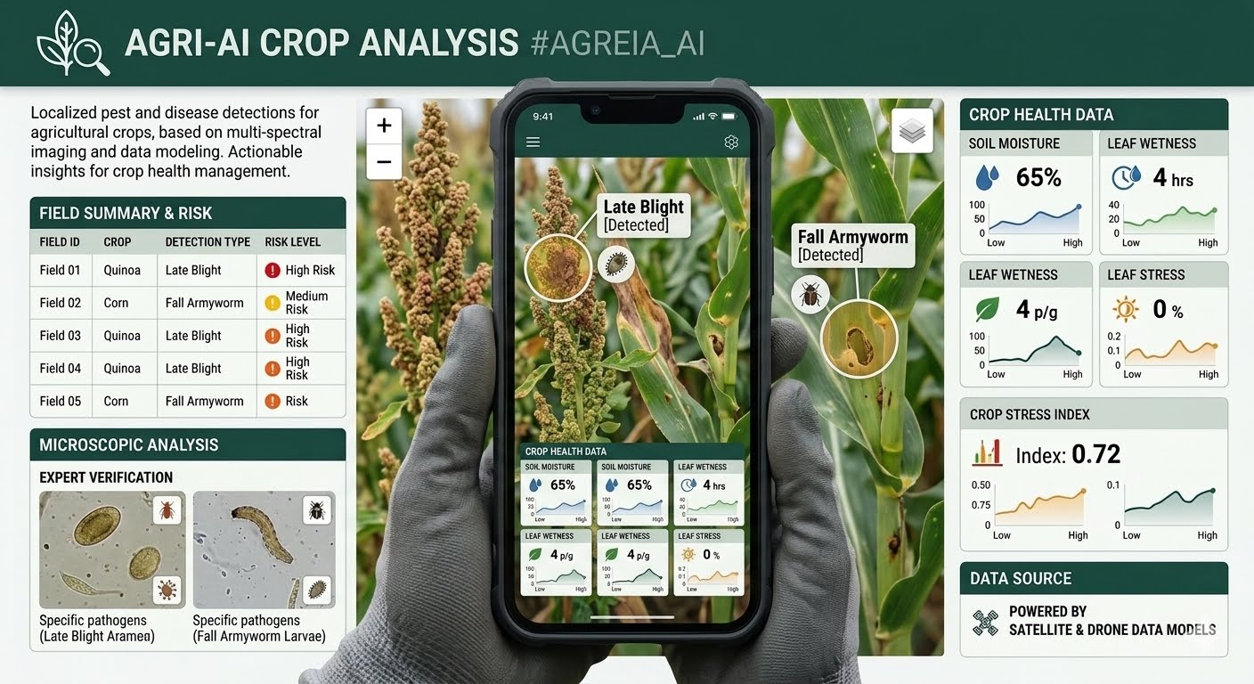Crop leaf being checked for pests and disease